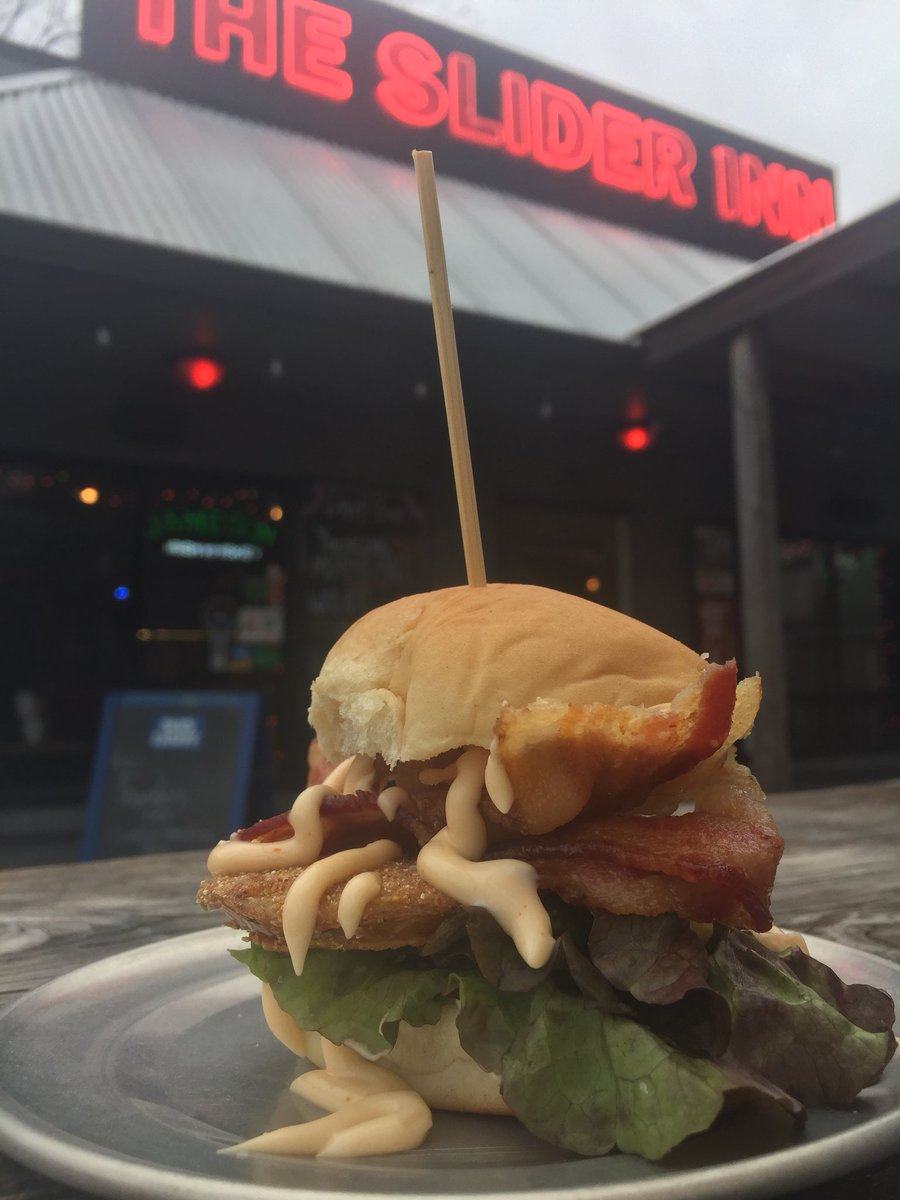 Fried Green Tomato BLT’s every Thursday. We are using Red leaf lettuce today and just got word that Romaine will be available again soon #sliderinn