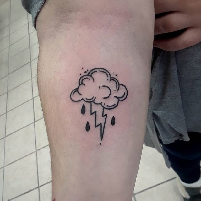 Traditional Storm Cloud elbow piece  Inked Up Tattoos  Facebook