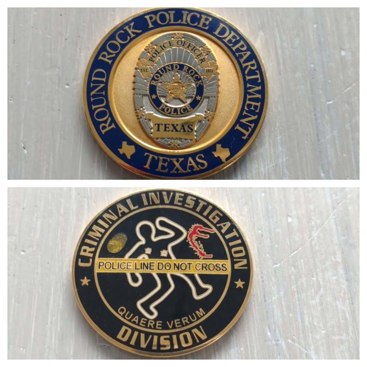 ThinBluLn4Women's tweet image. Challenge coin #giveaway!  
Must do the following (winner randomly picked) 
1. Follow @ThinBluLn4Women 2. Follow @roundrockpolice 3. Please Retweet