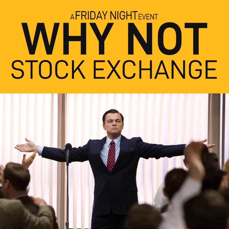 We're bringing it to FRIDAY NIGHT! 
That's right, tomorrow night in Why Not will be Stock Exchange! 
Not managed to make it on a Tuesday before? Now is your chance!