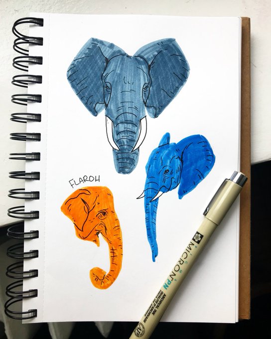 Sketched some ellies today when I SHOULD have been working. I was definitely not thinking about Carthage :) 