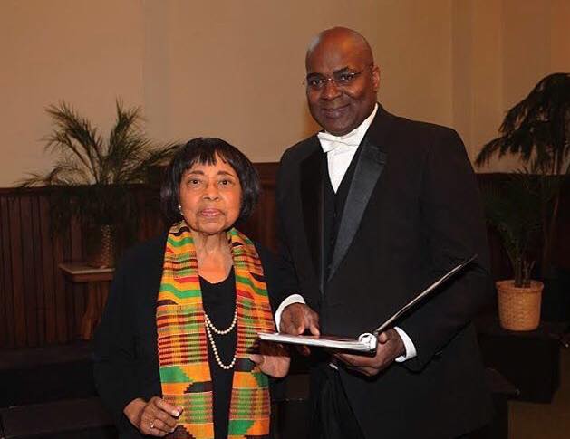 TompkinsHistory's tweet photo. Civil rights pioneer Dr. Dorothy Cotton (who died June 10 at Kendal here in #Twithaca aged 88) w/ Dr. Baruch Whitehead, professor at @IthacaMusic &amp; founder/director of Dorothy Cotton Jubilee Singers. 
See them on stage Dec 8! #THC14850 #hometownrevue #localmusiclive #musithaca https://t.co/sW0TKBptG3