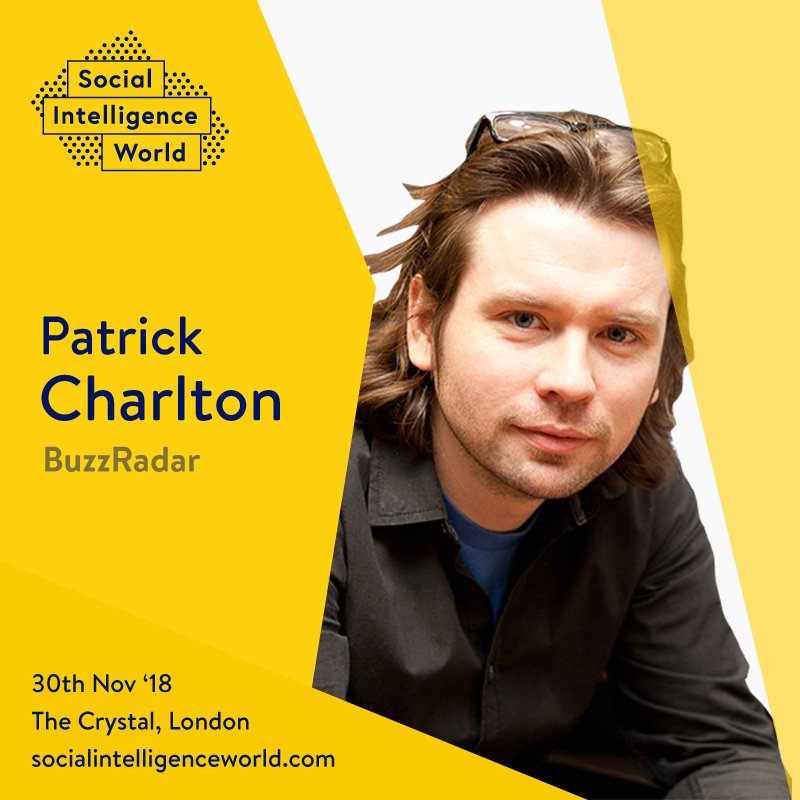 SIWorld2018's tweet photo. Join @Pat_Charlton from @buzzradar talk about connecting social intelligence to the rest of the organisation at Social Intelligence World! #socialmedia #SIWORLD2018 #data #socialdata https://t.co/qvu8qN1rDN