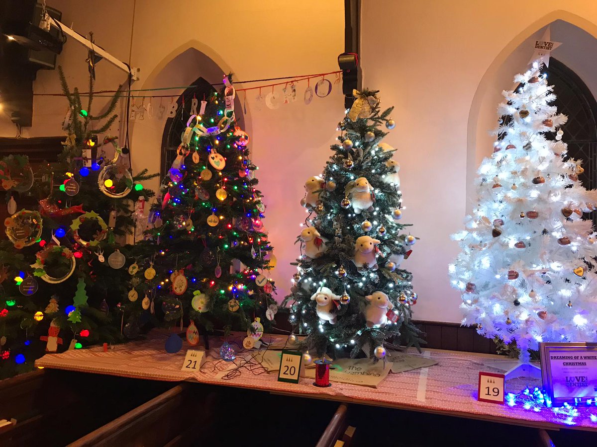 MobberleySchool's tweet photo. We think that the children's decorations look fantastic for the Mobberley Christmas Tree Festival! If you haven't been to see it yet, the festival lasts until Sunday! https://t.co/dQHrCTybCj