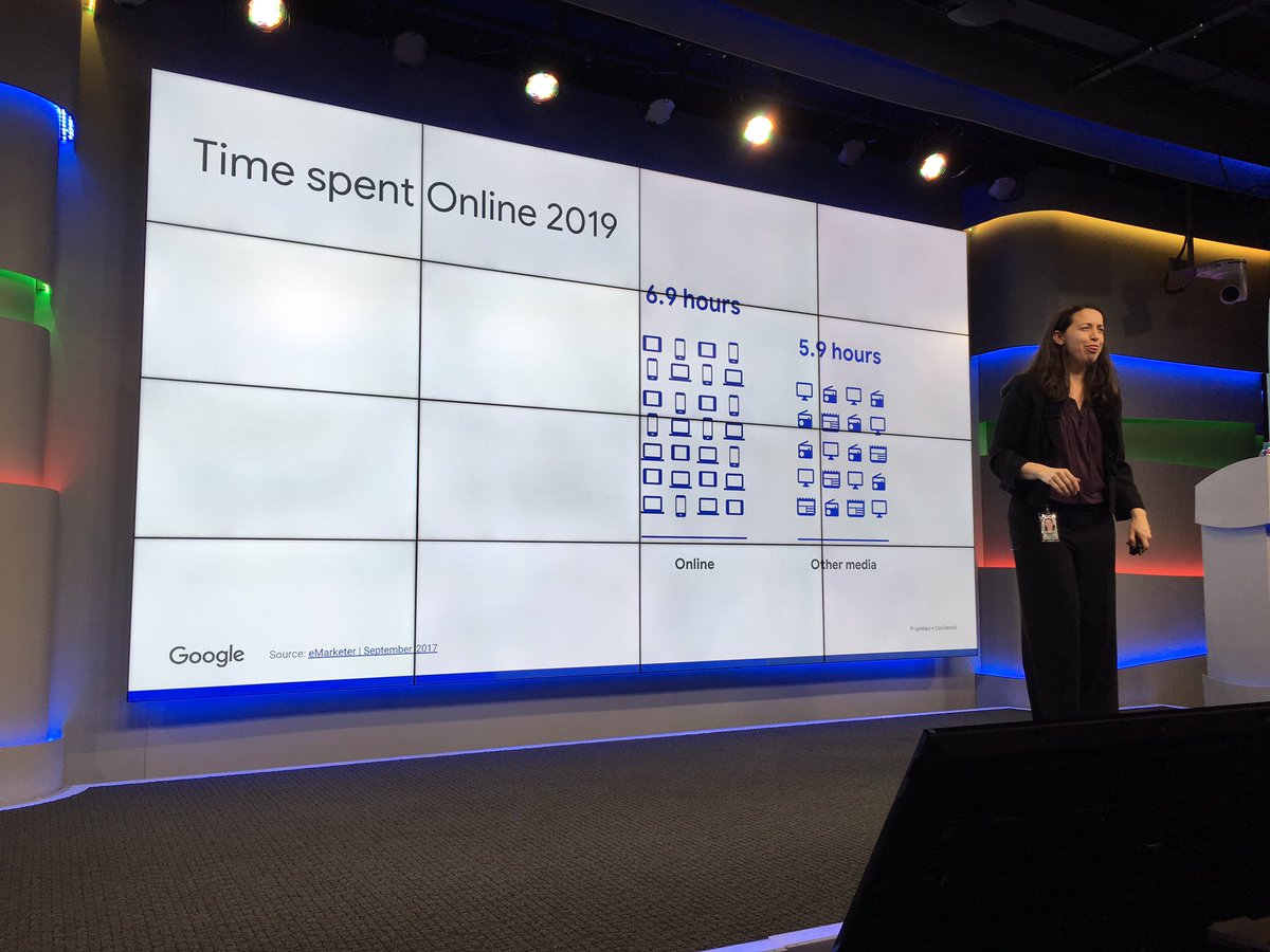 MostynMarketing's tweet photo. 20 BILLION connected users spending 6.9 hours online emphasizes the need to focus on the user. Be there. Be valuable. Be quick. @Google #marketing https://t.co/KX6gd1Qq7h