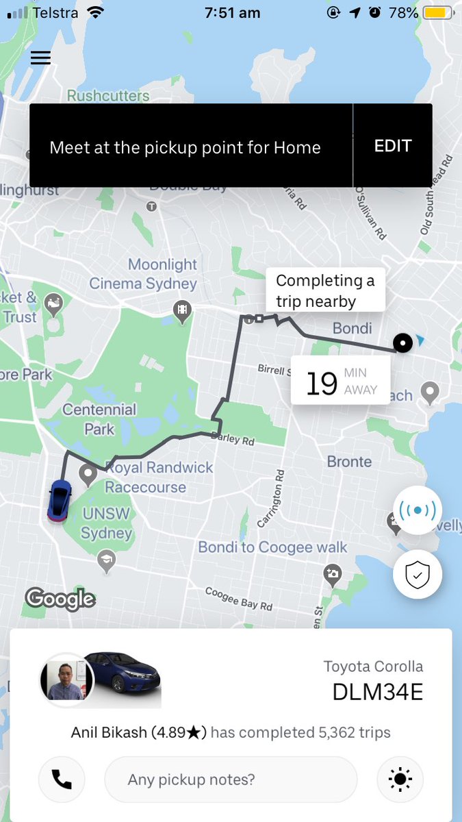 SPBerny's tweet photo. @Uber nailing supply and demand on a Friday morning 😳 #nineteen #minutes #uber https://t.co/0oMLm2iYSE
