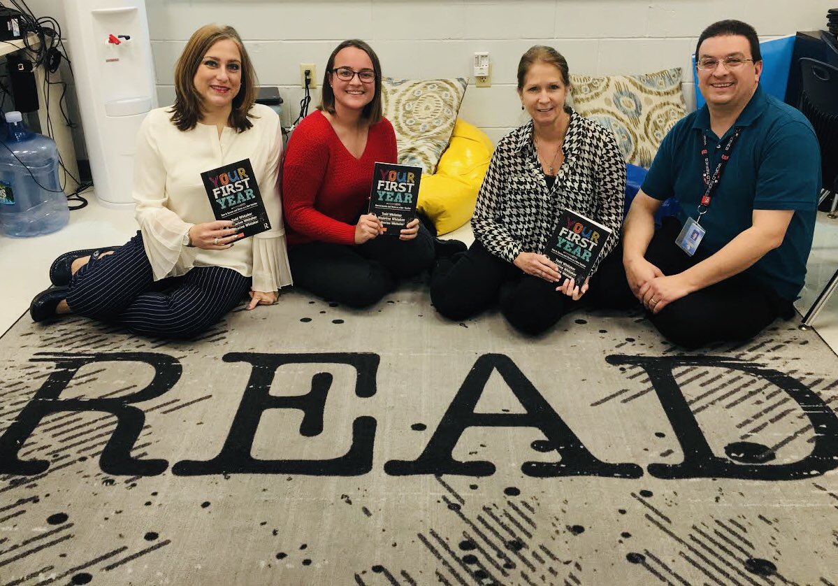 LiteracyChef's tweet photo. Thoughtful conversation around a BOOK my @nprovschools mentees LOVE -Your First Year: How To Survive and Thrive as a First Year Teacher by @ToddWhitaker #RIReads #InductionCoach #NPHS https://t.co/6oT9zmuNyw