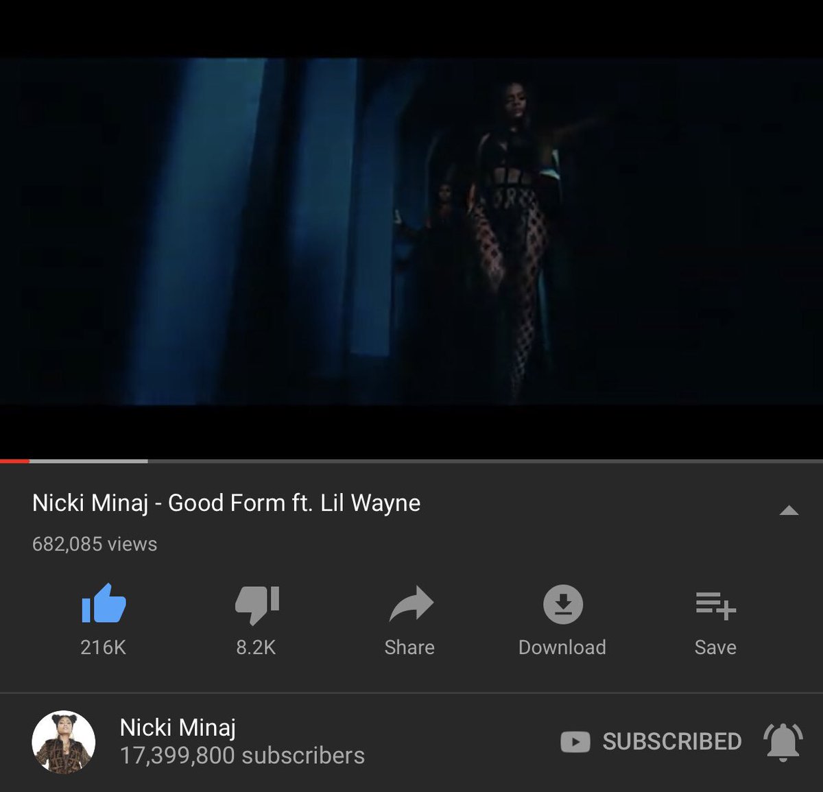 wbkyannis's tweet photo. Fake ass youtube manipulates the views again on 1. ss 681K views and 211k likes and 2. ss is 682K views and 216K likes. How tf can it be possible when likes become +5K that views only becomes 1K????? @NICKIMINAJ #GoodFormTHURSDAY #GoodFormVideo https://t.co/hc5JAavf26