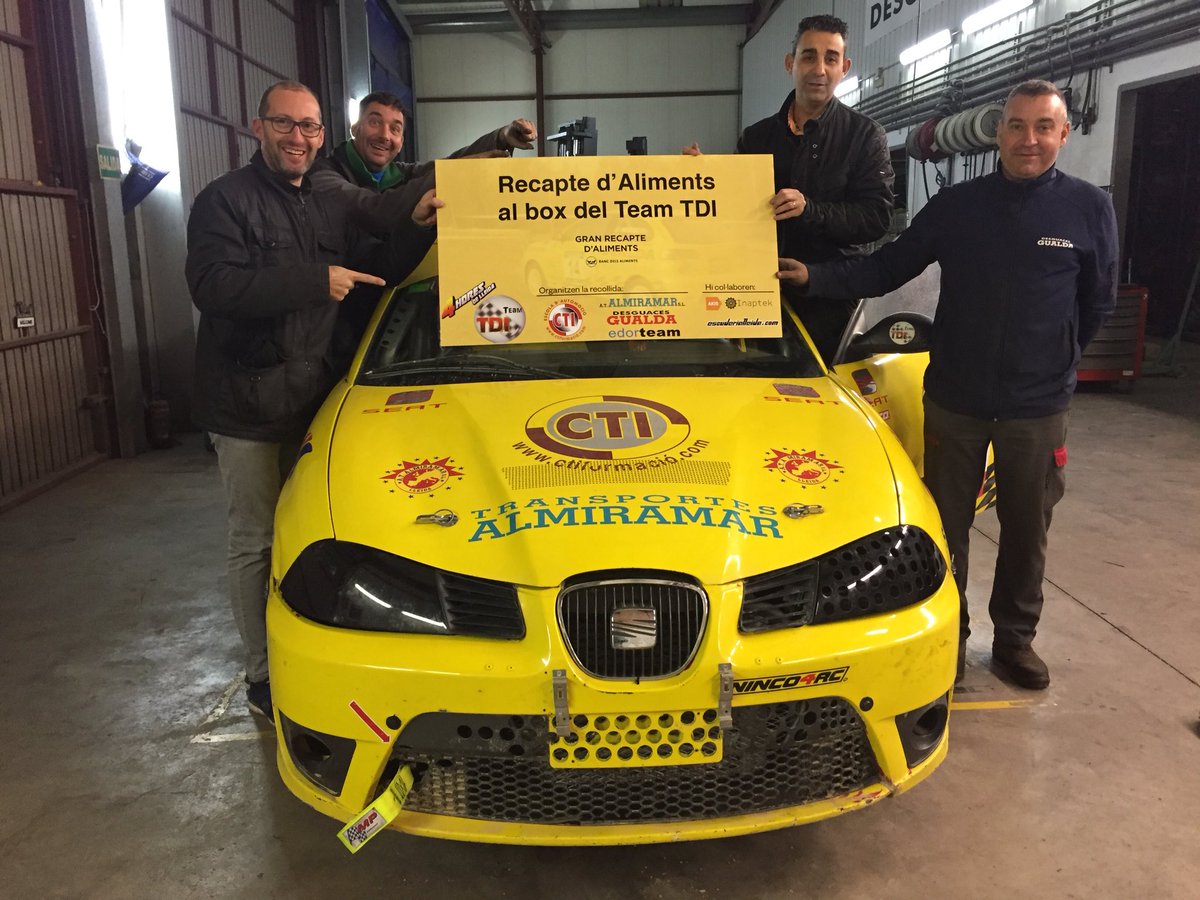 victorfalguera's tweet photo. Recordeu que aquest cap de setmana tenim una cita amb l’autocròs al Circuit de Lleida! I que al #TeamTDI recollim aliments per al @GranRecapte! Porta’ls al box dels cotxes grocs!! https://t.co/jL5GCGXsgb