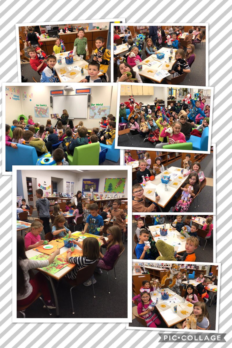 Thanks @FrewsCrews and @missk_artAPC for helping to make our stuffed animal sleepover so much fun!  I hope the animals behave themselves tonight! @Avonworthschool