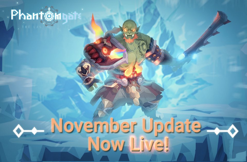 PhantomgateGame's tweet photo. The November update is now available! With this update, passive skills can now be unlocked with the limit break function. The full patch notes are available on our forums, hit the link to see all the changes! https://t.co/hHhgiMzt2r https://t.co/x20tfHeIzE