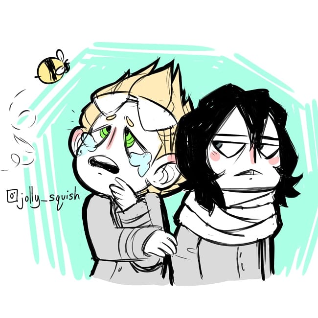 Spicy flies doin Mic a spook
#erasermic #BNHA #presentmic #shoutaaizawa