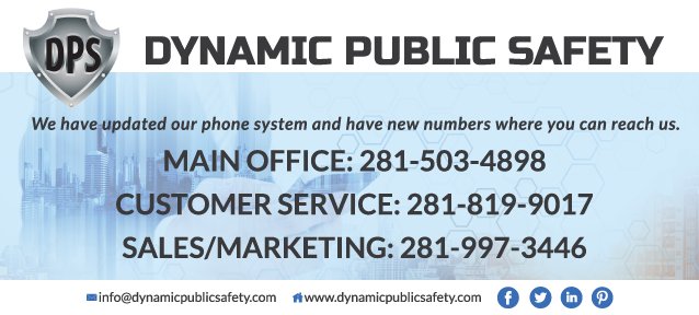 DynamicPSS's tweet image. Dynamic Public Safety has a new phone system and new phone numbers where you can reach us. We look forward to speaking with you!