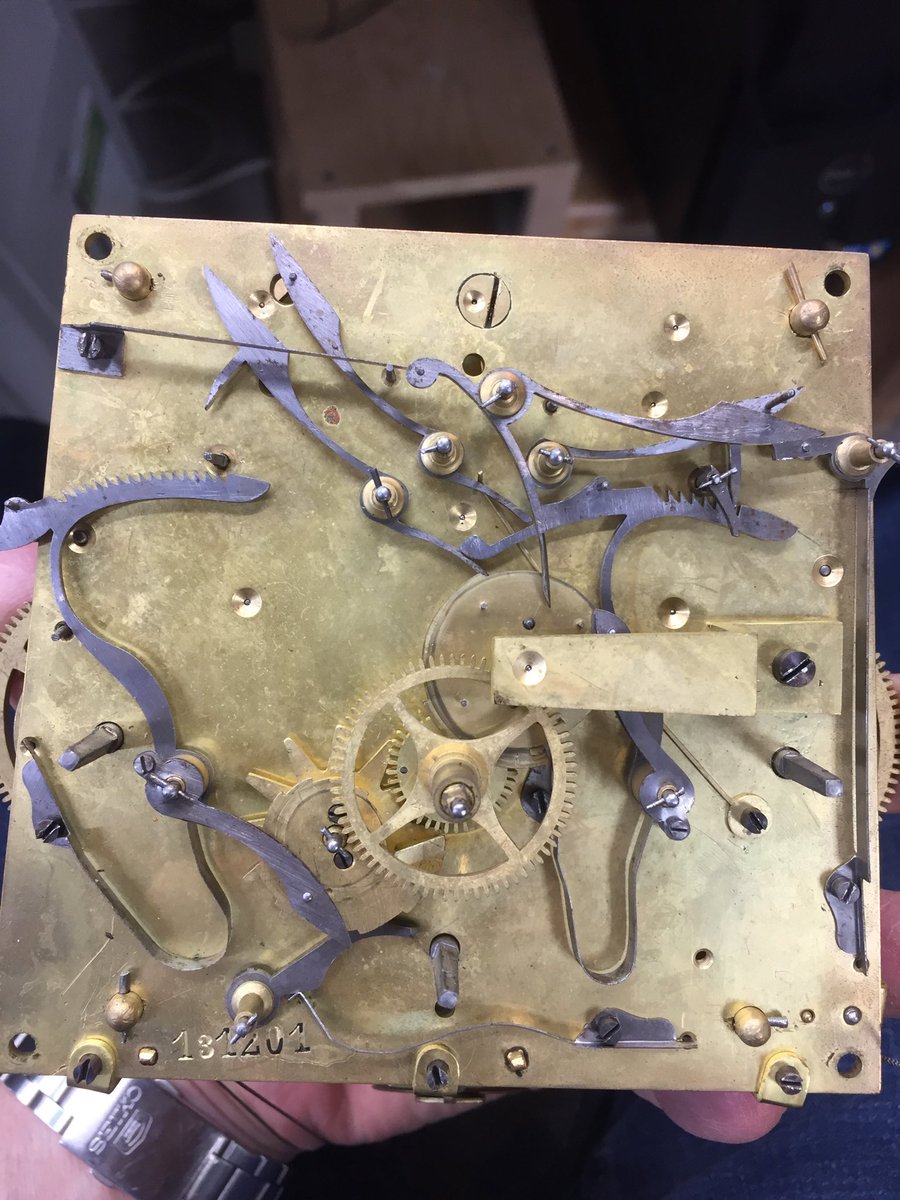 JordanClocks's tweet image. I really enjoy working on these late 19th century Gustav Becker grand sonnerie Wall Clocks. They are beautifully made.