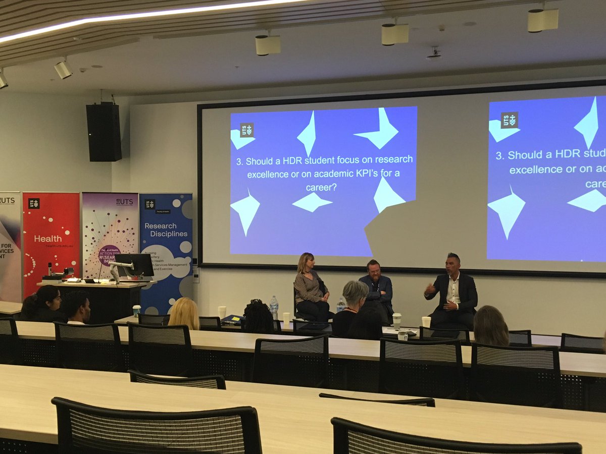DrBradLeech's tweet photo. Words of wisdom from @ProfAdamsARCCIM @AngelaJDawson @francoimpell at the #HealthRSC2018 @UTS_Health https://t.co/62LvJhQDwi