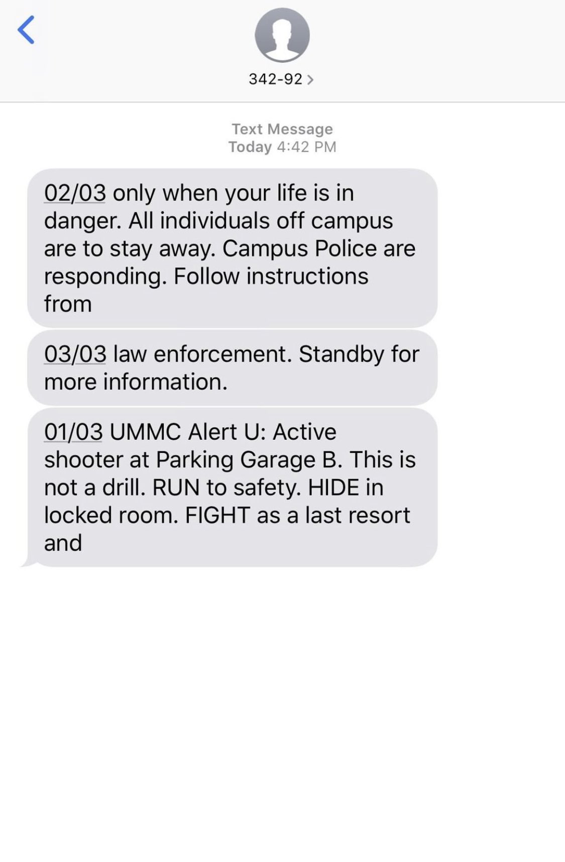 Mike Sands on X: &ldquo;There&rsquo;s an active shooter situation at UMMC 