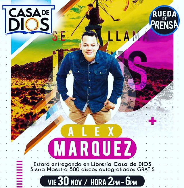CasaDeDiosVzla's tweet photo. #AlexMarquez conocido con su exito #DestinadoParaImpactar  Estará en librería "Casa de Dios" Ubicada en calle 18 sierra maestra #SnFco #Vzla COMPARTIENDO CON TODOS LOS ASISTENTES entregando 500 Discos  Autografiados #GRATIS mañana Viernes 30 a las 2 de la tarde  TE ESPERAMOS. https://t.co/Jzmr4XMPGp