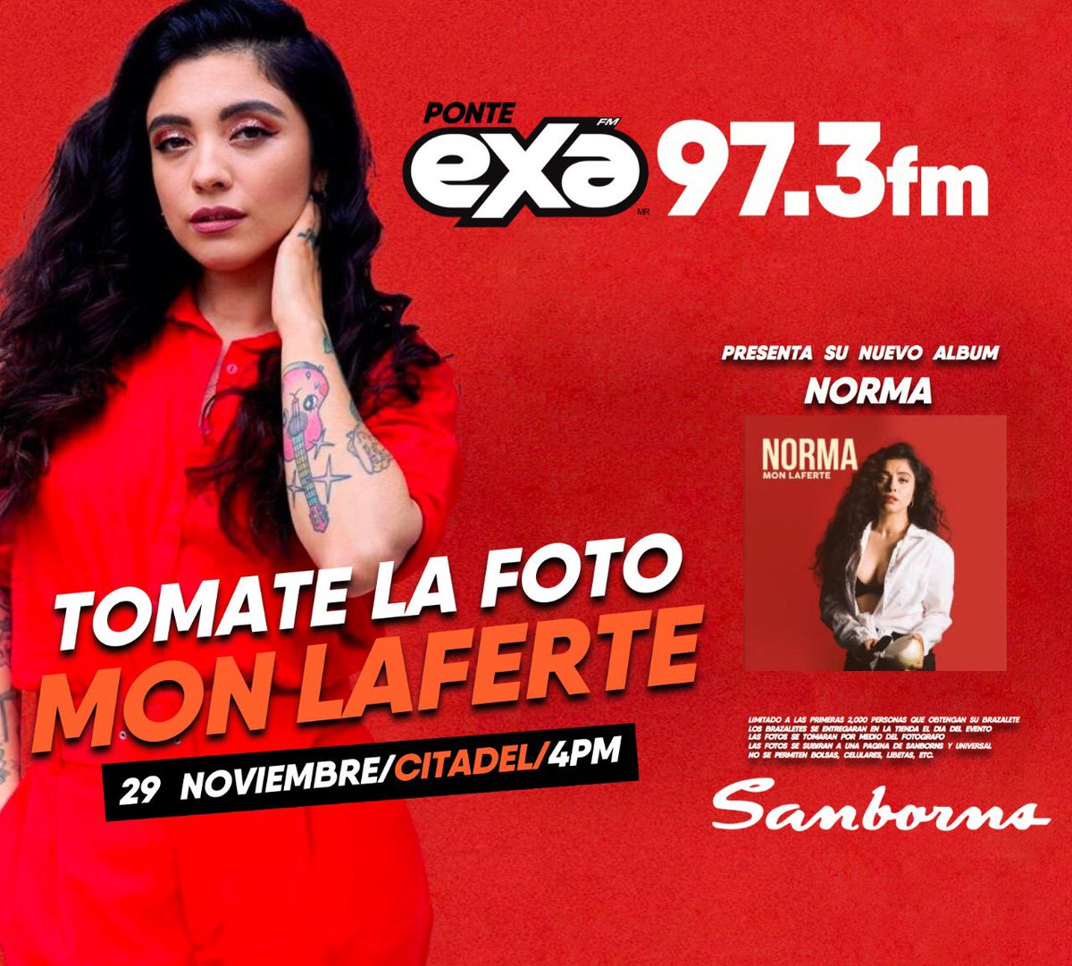¿Quién por acá? Nuestra <a href="/monlaferte/">Mon Laferte</a> ofrece firma en Monterrey en cuestión de un par de horas, vengan todos, hay mucha gente, pero hay lugar para unos cuantos más, no pierdan la oportunidad de saludarla, compren #Norma en <a href="/solosanborns/">Sanborns</a> (entrega de brazaletes en la fila) 😉