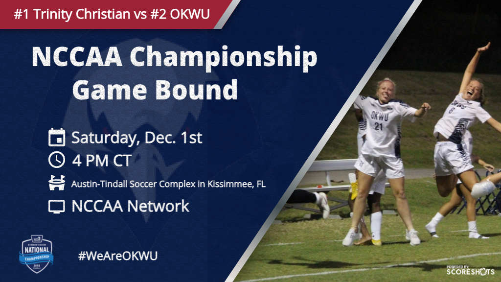 🚨 Score Update 🚨

WSOC

FINAL/2OT

<a href="/OKWUeagles_WSOC/">OKWU Womens Soccer</a> ties <a href="/GraceLancers/">Grace Athletics</a> 1-1. With this result, the Eagles advance to the Championship game on Saturday at 4 PM CT!

#WeAreOKWU #NCCAASoccer