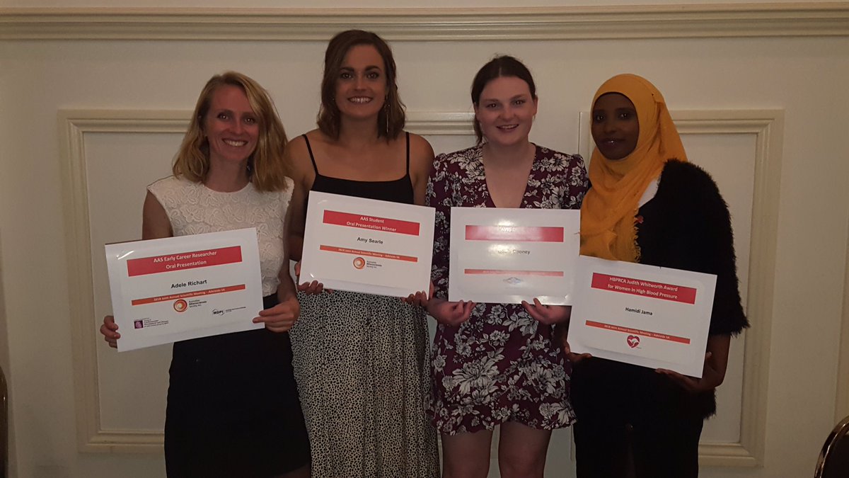 FZMarques's tweet photo. So proud of my student @HamdiAJama who won the inaugural @HBPRCA Judith Whitworth award for the highest ranked abstract by a female first author at the #JointASM2018 and was a finalist for both the student oral and poster awards #proudsupervisor @BakerResearchAu @Monash_Science https://t.co/lImrHukNBD
