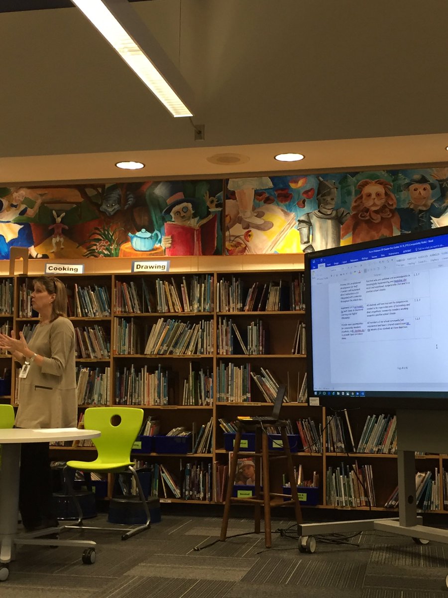 Sharing our School Improvement Plan with parents during our PTO meeting.