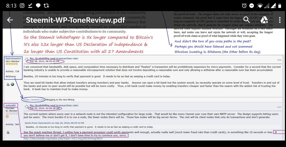 ToneVays's tweet photo. In related news! It looks like @DanLarimer (yes, I know it's @bytemaster7) - the creator #Steemit and sever another scams like #Bitshares, is ready to leave his current scam $EOS to the community &amp; build a better #Bitcoin for the 5th time! https://t.co/wohXJEpcNi