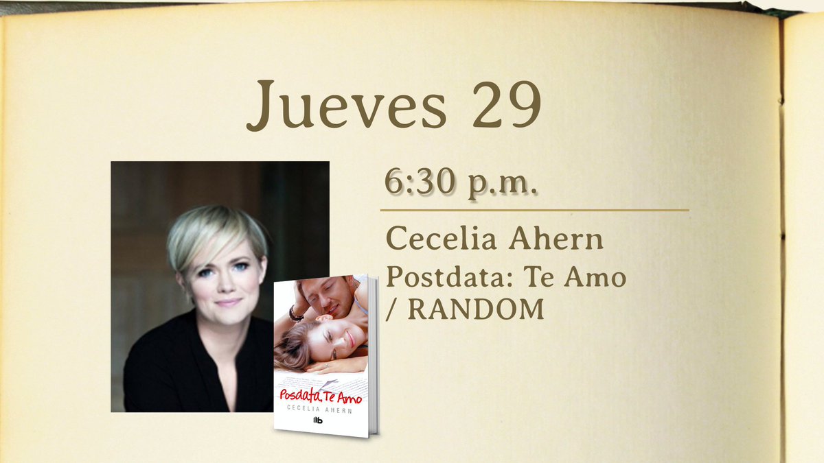 solosanborns's tweet photo. Nos emociona tener a la novelista @Cecelia_Ahern con nosotros, en #CharlasConCafé vamos a platicar sobre su libro: #PostdataTeAmo publicado por @megustaleermex 
Estamos en la #FIL2018 ¡te esperamos con @lapauliv!  #SanbornsEnLaFIL 🦉👉 https://t.co/sM6CP3imM5 https://t.co/Xq3suRKM7V