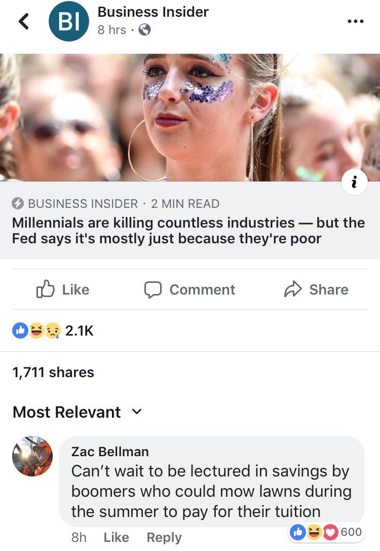 ZacBellman_WNY's tweet image. Meanwhile on Facebook, Zac’s rare attempt at a witty comment on an article he did not read blew up...I’ve been told it was the best thing posted on the Internet today, at what store can I redeem this virtual clout? #NeverDoneThisBefore