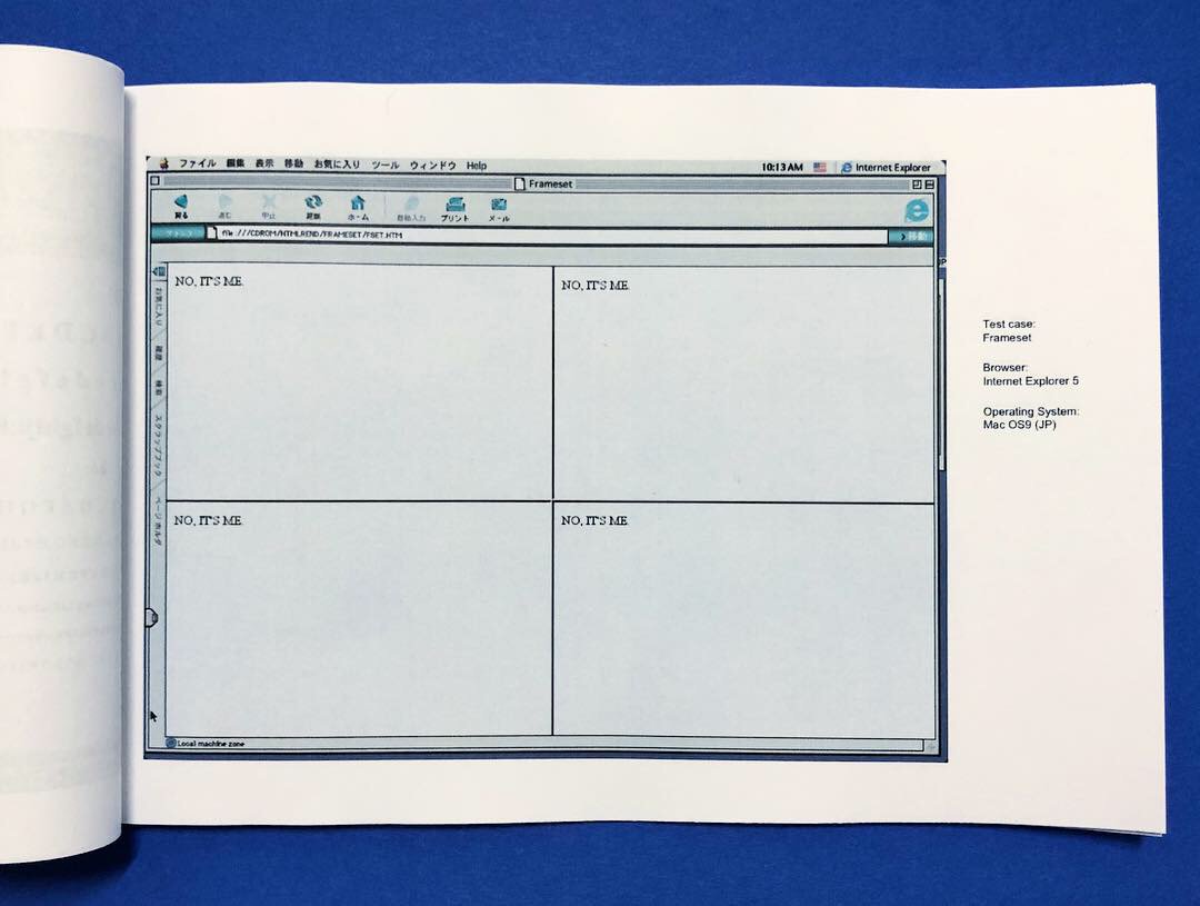 PatPot's tweet image. Excited to debut this collaboration with digital preservationist &amp;amp; researcher @1xMona at techzinefair.org this weekend. 10 screenshots of early web browsers undergoing compatibility tests. Selected from 1000+ images from Mona's research w/ @rhizome 
#nytzf2018 #wdpd2018