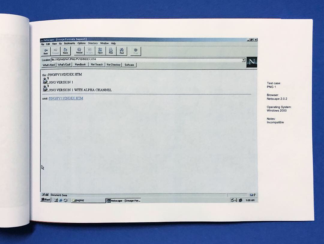 PatPot's tweet image. Excited to debut this collaboration with digital preservationist &amp;amp; researcher @1xMona at techzinefair.org this weekend. 10 screenshots of early web browsers undergoing compatibility tests. Selected from 1000+ images from Mona's research w/ @rhizome 
#nytzf2018 #wdpd2018