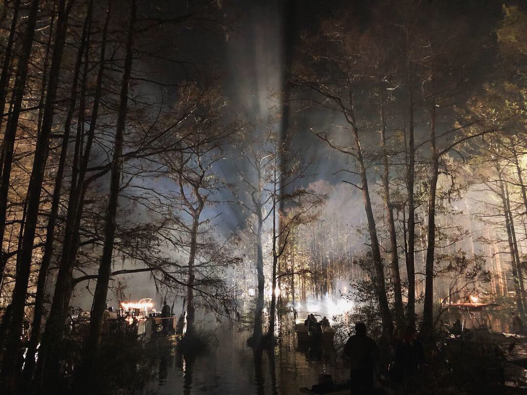 WilmOnFilm's tweet image. Film crews have been shooting scenes for DC Universe’s #SwampThing series on Greenfield Lake today. A sceheduled explosion has yet to happen, but filming is expected to go through the night. #ncfilm @euescreengems #ilm