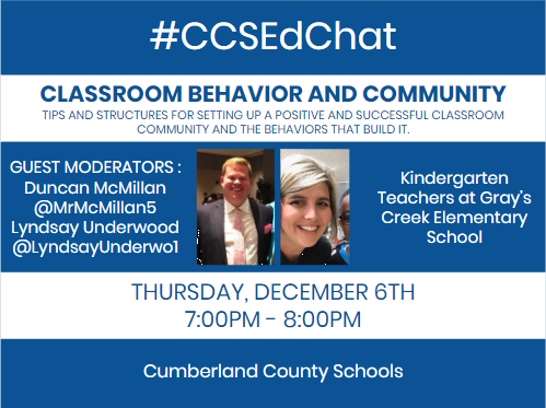 katye_smith's tweet image. @MrMcMillan5 &amp;amp; @LyndsayUnderwo1  will be hosting our December #CCSEdChat! Both awesome teachers were awarded TOY. Lyndsay was the @GCES_GoneGlobal 15/16 TOY and Duncan was the 16/17 TOY for @AldermanRoad and the GC District! JOIN US 🌟DEC 6TH @ 7pm 🌟#moderatorspotlight #ccsleads