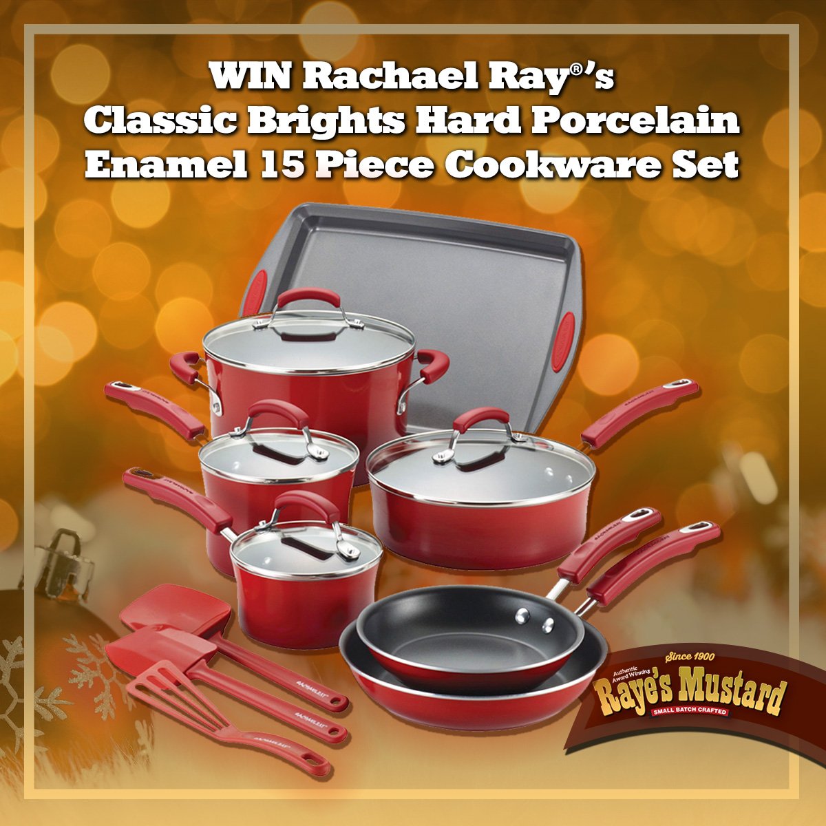 RayesMustard's tweet image. RT &amp;amp; FOLLOW enter to win this great 15 piece holiday enamel set from TV host Rachael Ray! - a $149 VALUE. Perfect for holiday cooking! Contest Ends 12/9 Midnight! Spread the Joy &amp;amp; Mustard this Holiday Season! #ContestAlert #EnterToWin #FollowToWin #Contest #HolidaysBeginHere