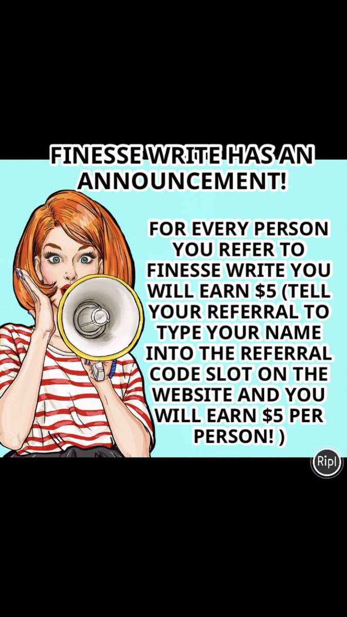 FinesseWrite's tweet image. Refer a classmate or friend to Finesse Write to earn easy cash !