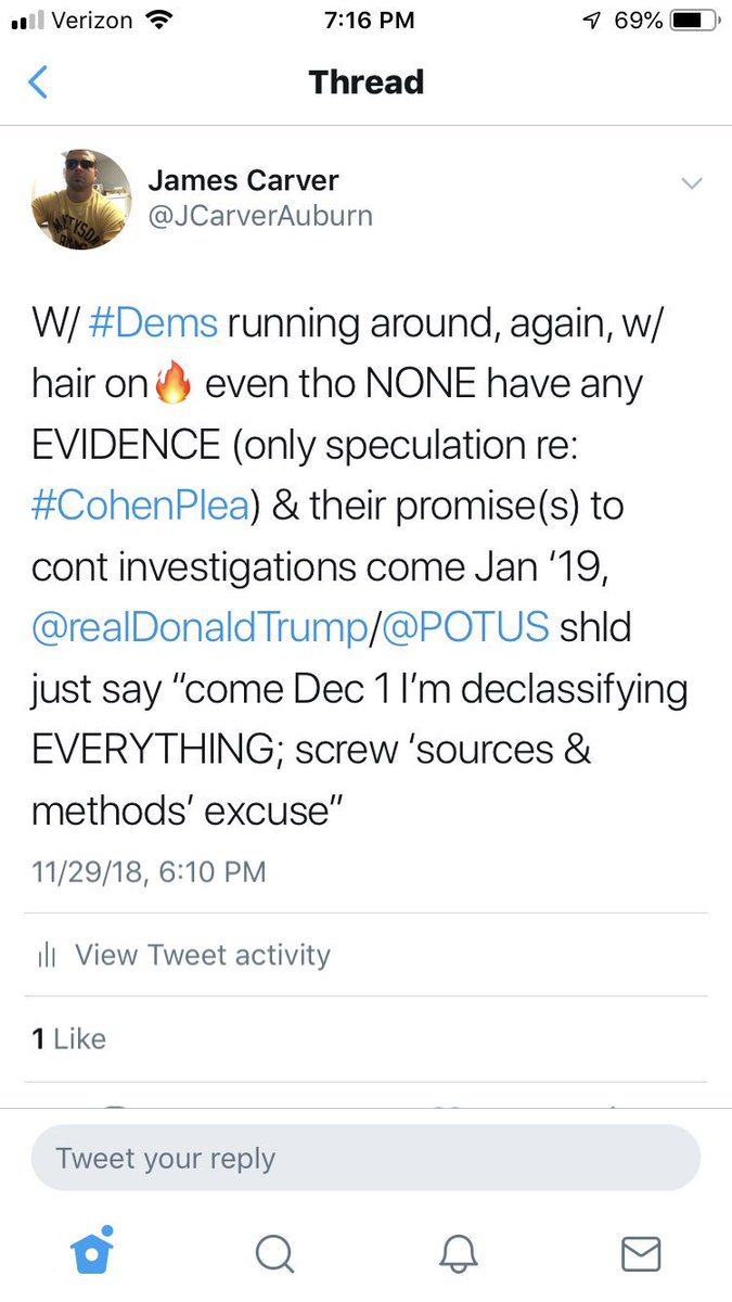 JCarverAuburn's tweet image. How about you talk to @realDonaldTrump/@POTUS &amp;amp; tell him to finally #DeclassifyEverything, &amp;amp; forget abt the #SourcesAndMethods excuse. You want to #CleanUp Washington &amp;amp; actually get things done? That wld force a #PutUpOrShutUp moment, &amp;amp; allow for everything else to then get done