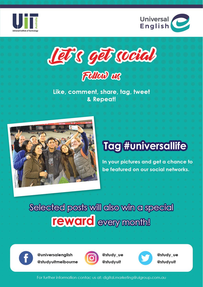 study_ue's tweet image. Like, comment, share, tag, tweet &amp;amp; repeat! 🤩🤩
Tag us with #universallife and be featured on socials! Also, stand a chance to win rewards!
Follow Us!
@studyuit  @study_ue  @study_ulg 

#LearnEnglish #Barista #studyabroad #internationalstudents #vocationaltraining #ielts #TESOL