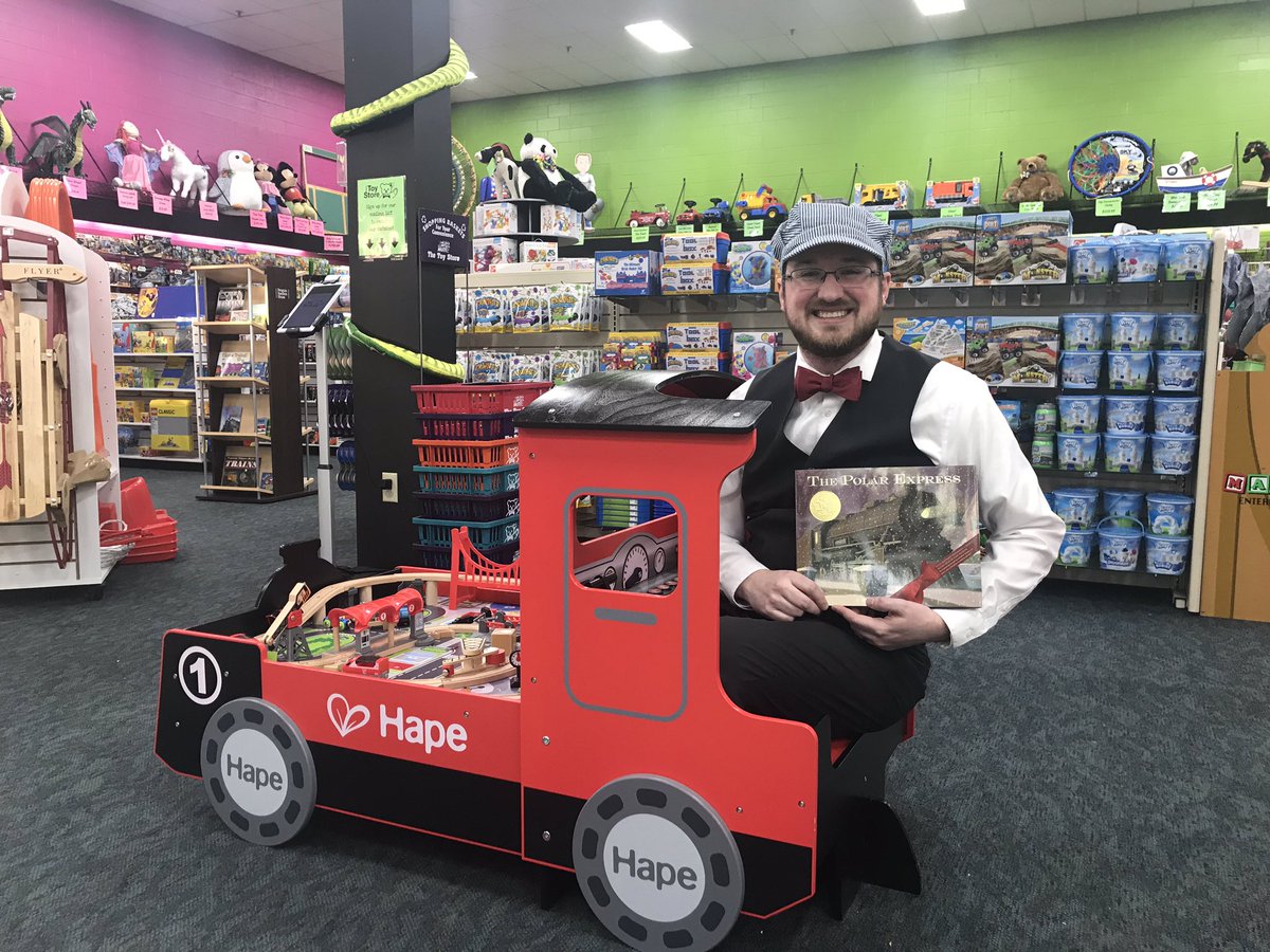 ToyStoreTopeka's tweet image. Come as you are, or wear your pj's, and join us for a bedtime snack!   Conductor Trent  will be reading the classic holiday story of The Polar Express!  The price is FREE, and the experience is priceless! Join Conductor Trent  December 7th at 7pm. 
#polarexpress #hape #topcity