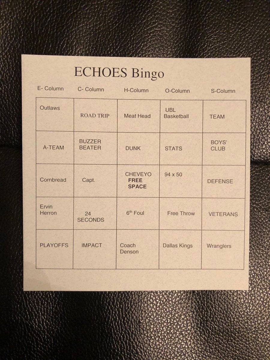 Echoes2015's tweet photo. Echoes Fans... Play Echoes Bingo to Win Money &amp; Prizes!!! The First Names Are: E-WIN, C-ECHOES, H-The Paint, O-94 x 50, S-EDUCATION
Come to Game to win Prizes &amp; Fun! "GO ECHOES" https://t.co/hAhawSlNm6