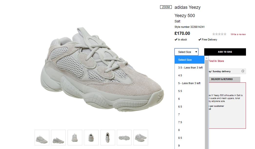 Offspring adidas Yeezy 500 'Salt 