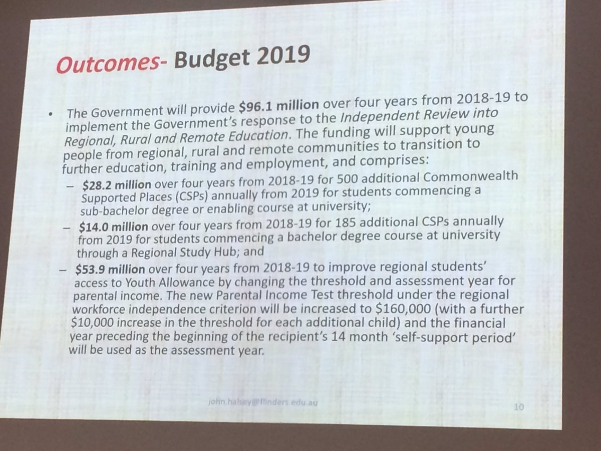 #SPERA_18 Great outcome and commitment to Regional, Rural and Remote school.