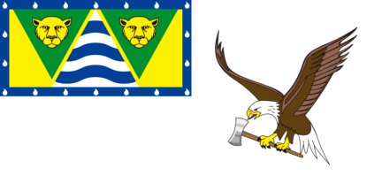 20: PORT ALICE (6.08 points)- THE EAGLE IS LICKING AN AXE HECK YES - THERE ARE ALSO TWO ANGRY COUGARS; DON'T MESS WITH PORT ALICE- Digging the amount of white space around the eagle- The two parts don't come together at all though, which is unfortunate