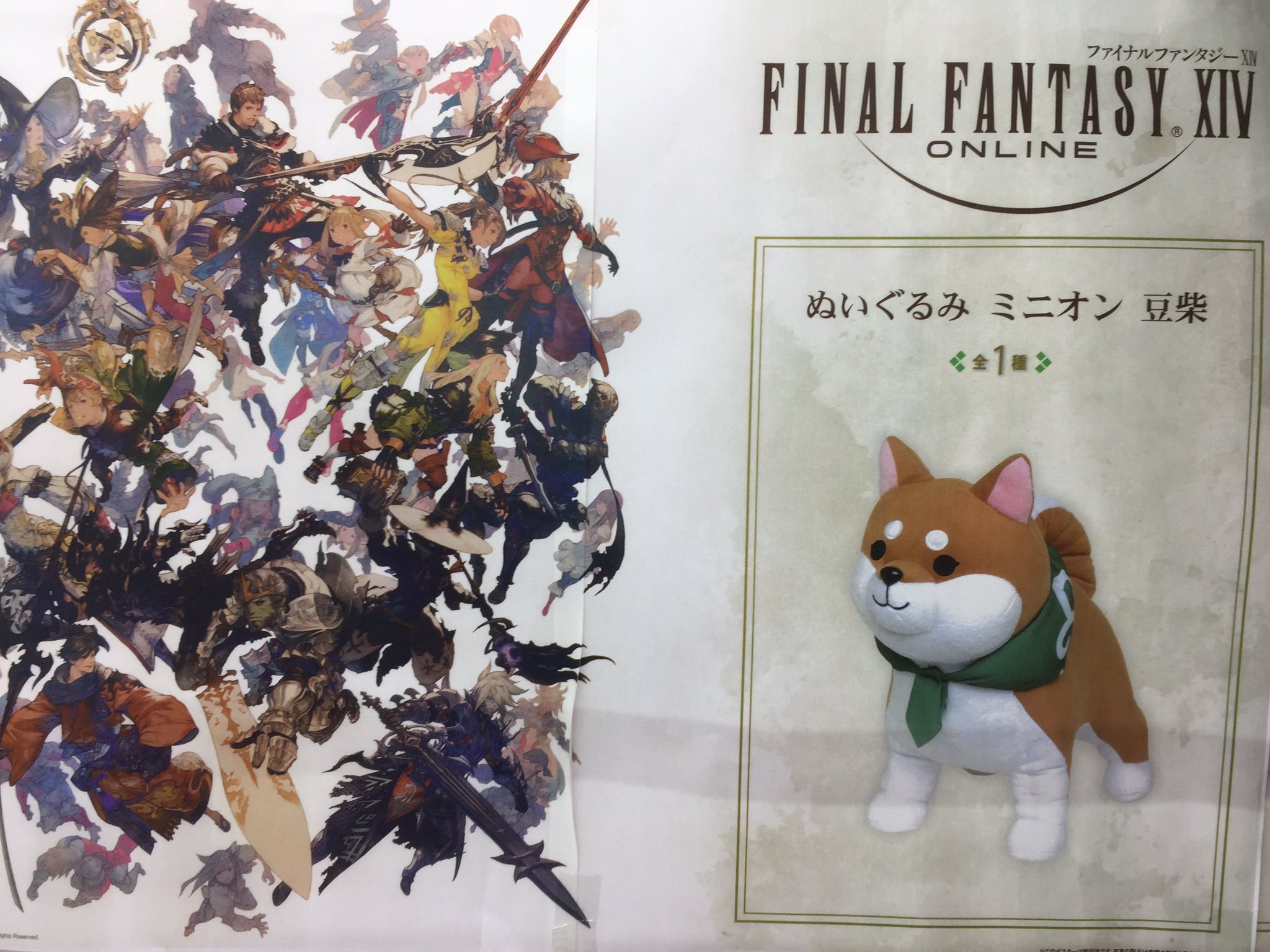 O Xrhsths 秋葉原hey Sto Twitter プライズ 再入荷 Final Fantasy Xiv ぬいぐるみ ミニオン豆柴 トコトコ後ろを付いてくる姿が可愛い 大人気につき完売した豆柴のぬいぐるみがコトブキヤさん側1階に再び入荷中です 秋葉原hey Akiba Ff14 T Co