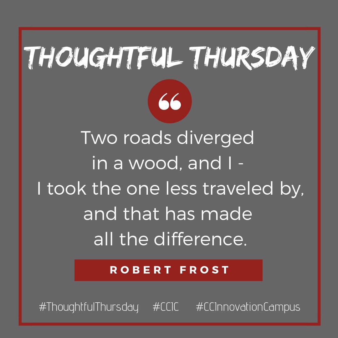 #thoughtfulthursday #quote #cte #ccic #dedicatedtoexcellence #cherrycreekschools #careerready #robertfrost #beamsigning #taketheroadlesstraveled #bebrave