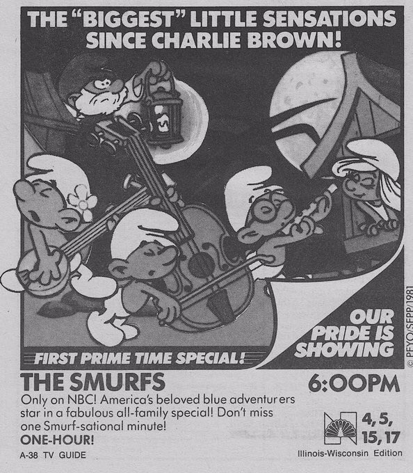 Retronewsnow On Twitter Nbc Primetime November 29 1981 First Smurfs Primetime Special