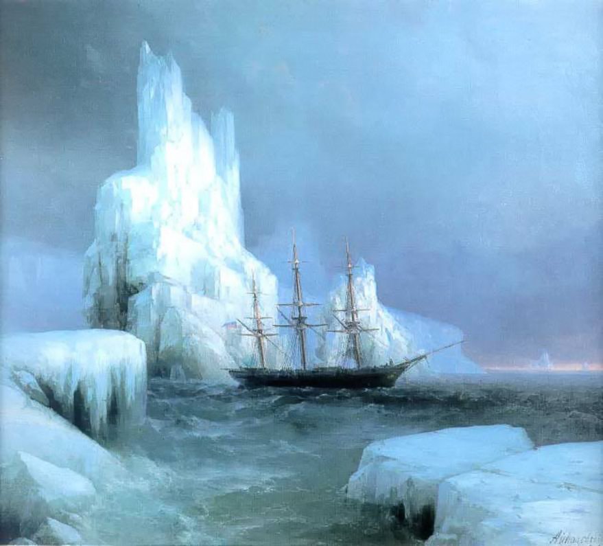 There's a lot of weirdness out there today, so I'm adding to this thread. We had freezing rain here today, so this Aivazovsky painting reminds me of my back yard..."Icebergs"