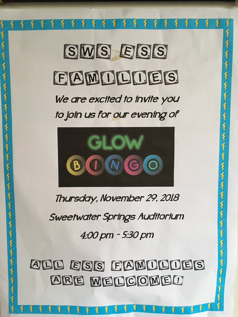 SWS_ESS's tweet photo. Our fall parent input forum was glow bingo and boy did we have fun 🤩🌟 https://t.co/7XQEAoTHts