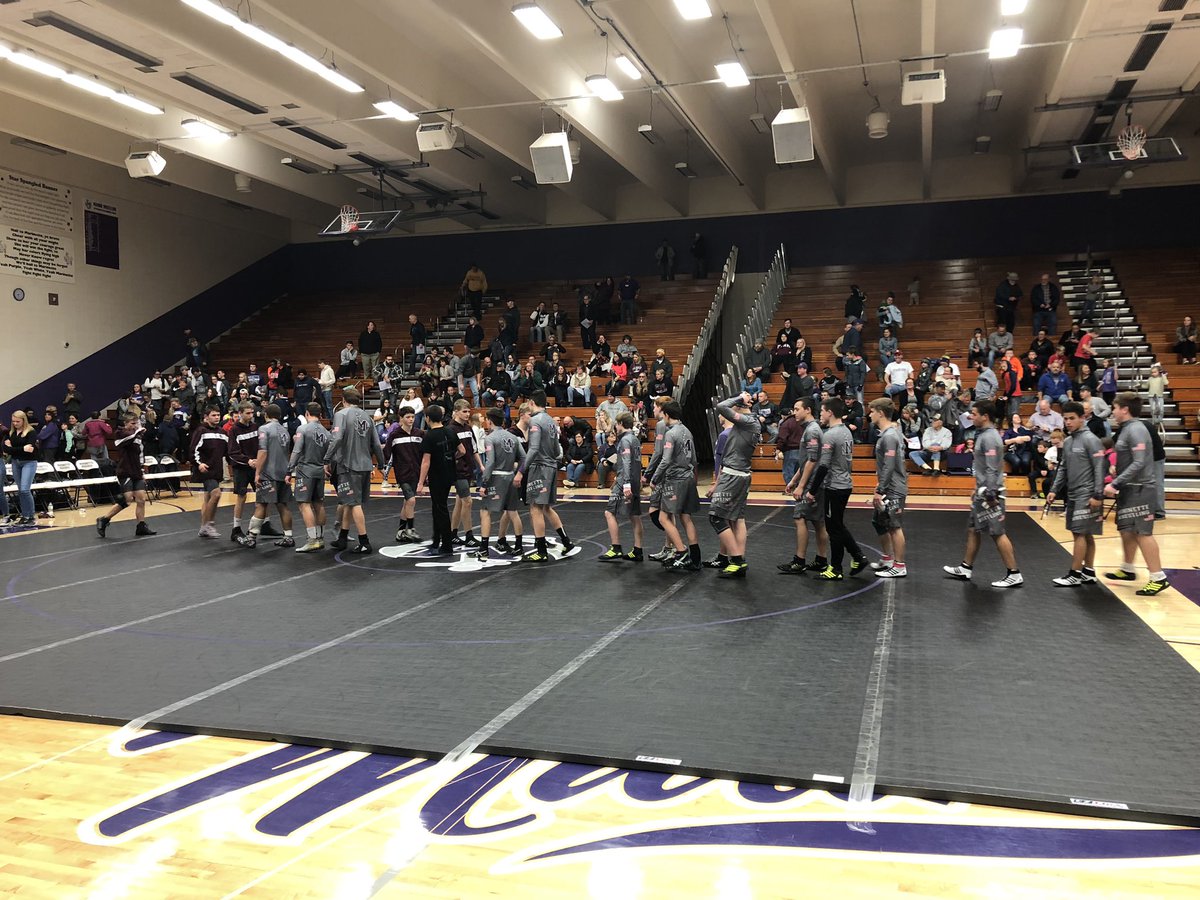 MarinetteMatMen's tweet photo. Took care of business at home tonight vs Fox Valley Lutheran 59-24.  Great crowd, great atmosphere, great wrestling!  #GoMarines #FoldEmUp https://t.co/UNOvFPjd0t