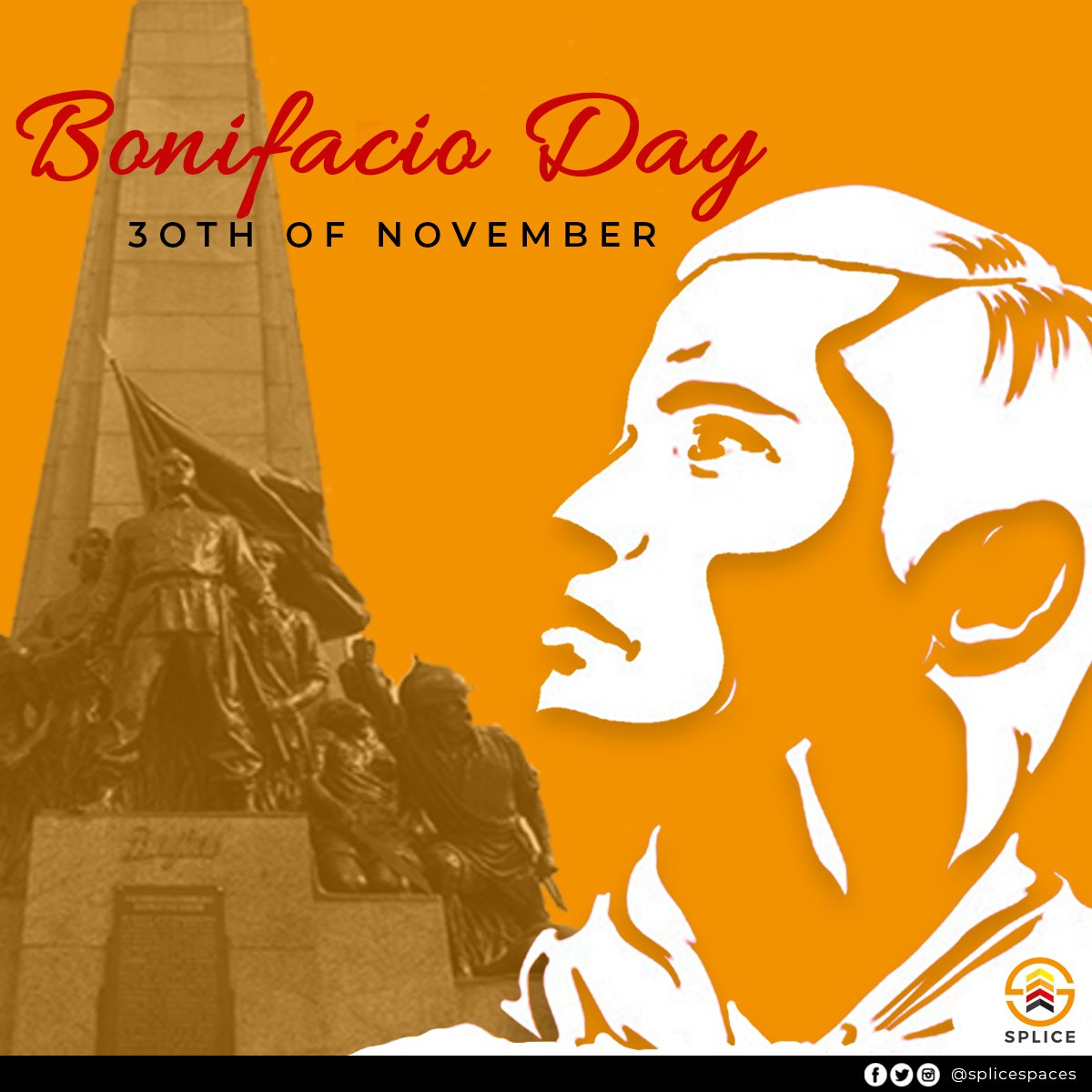 splicespaces's tweet photo. Commemorating the Life of a True Philippine Patriot,  Andres Bonifacio, a Filipino Hero who taught us that nationalism is the greatest form of love for our beloved country, the Philippines. 

We adhere to follow his nationalistic way of life!
#SpliceSpaces #BonifacioDay2018 https://t.co/tfJzlppBMB