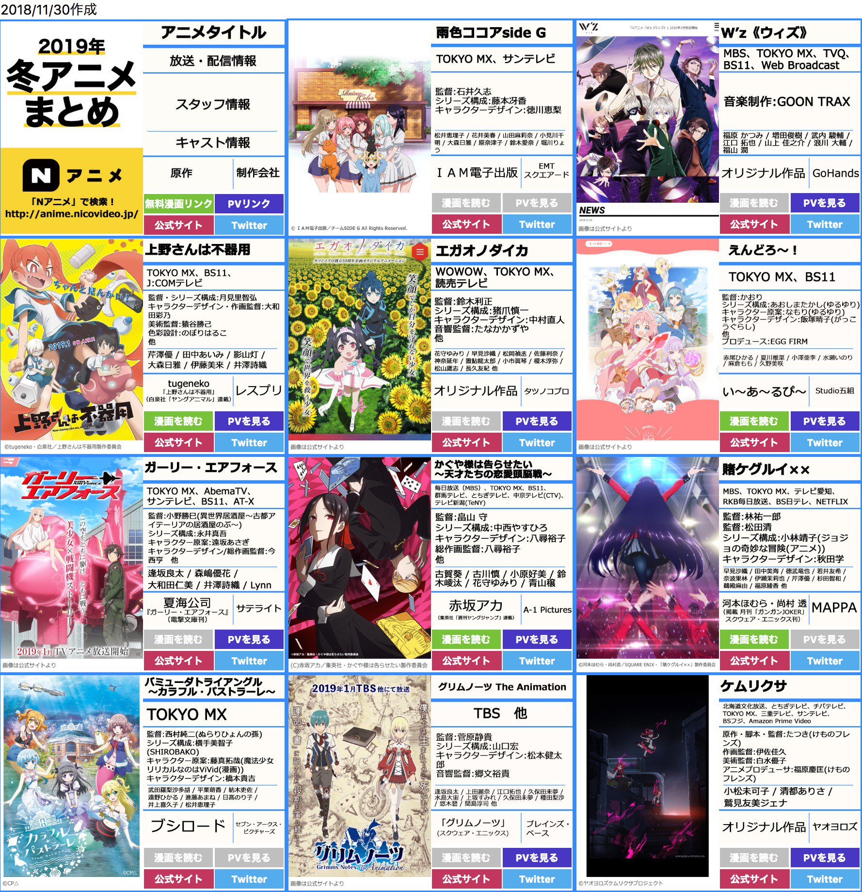 Nアニメ ニコニコアニメ公式 配信情報や も 最新版 19冬アニメ 一覧 無料マンガで予習しよう N アニメの冬アニメ情報を更新しました 現在38タイトル掲載中 無料で原作漫画 スピンオフ漫画などを読むことができます Pvやキャスト情報も