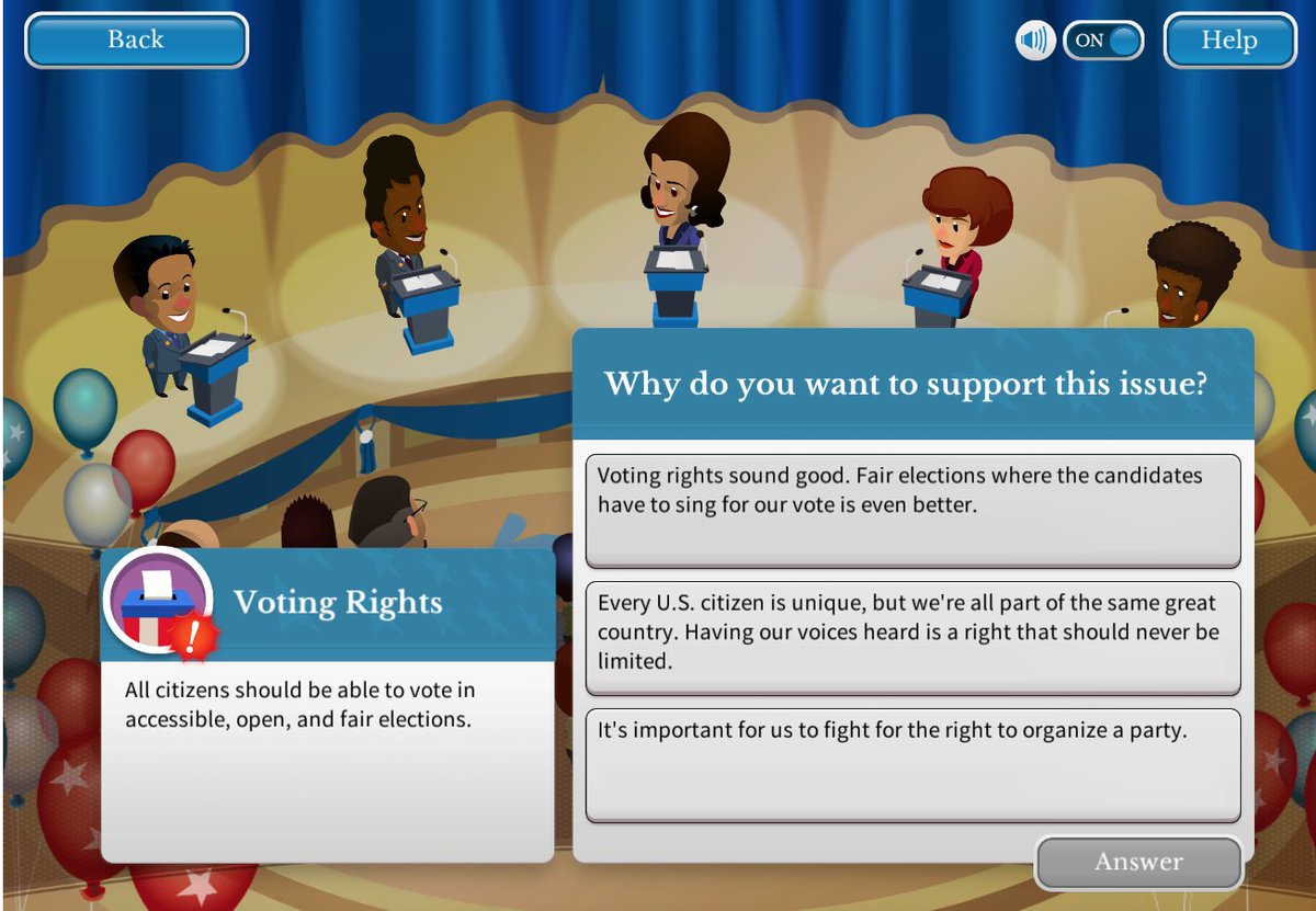 dejoyofteaching's tweet image. Enjoying playing @icivics Win the White House. Accessible + engaging + educational = worthwhile classroom tool for social studies teachers. #uwbdiglit #socialstudiestech
